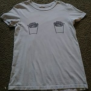White tee with fries design